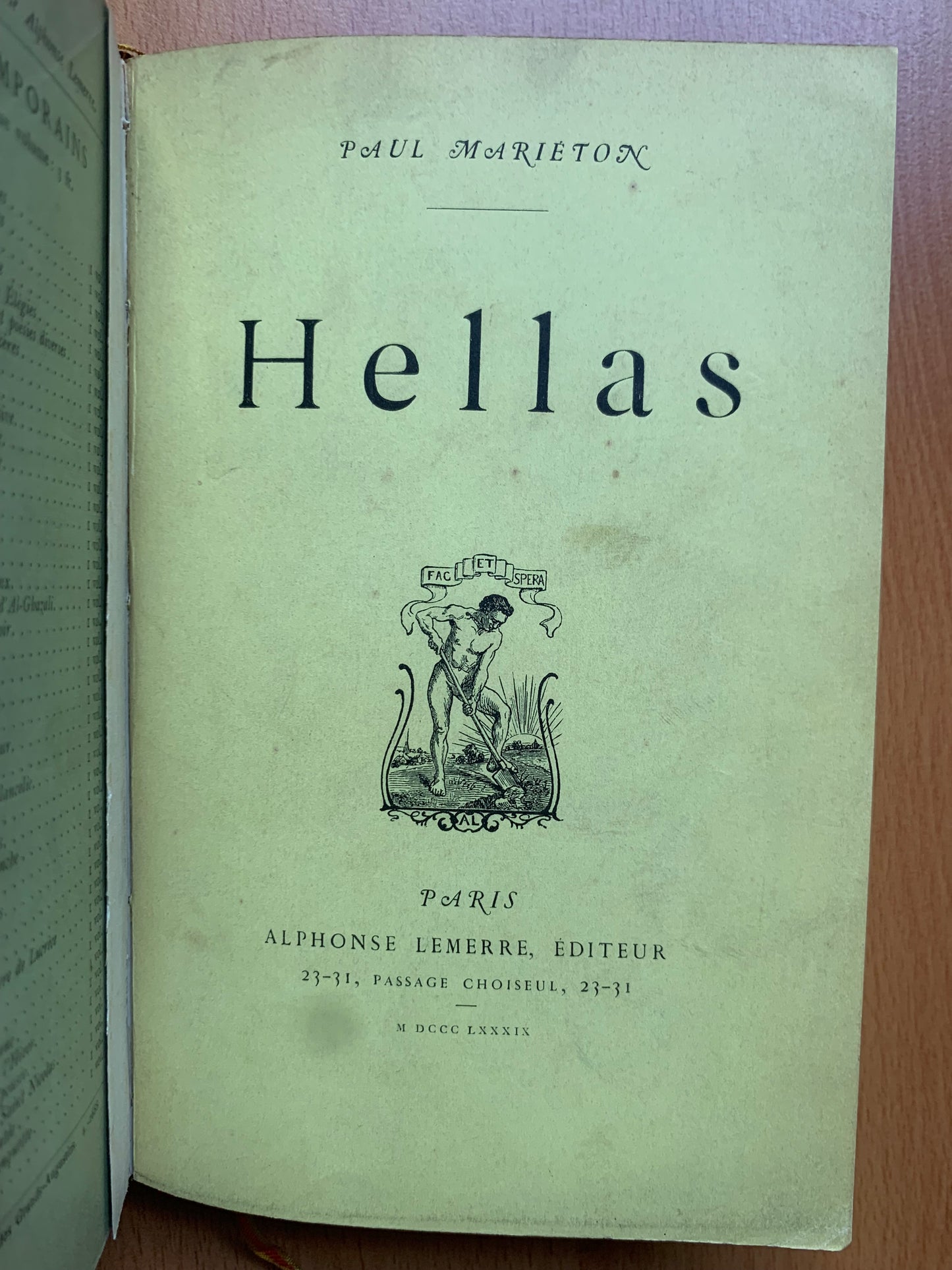 Souvenance - Le Livre de la Mélancolie - Hellas - Paul Mariéton - Envois autographes - 1884