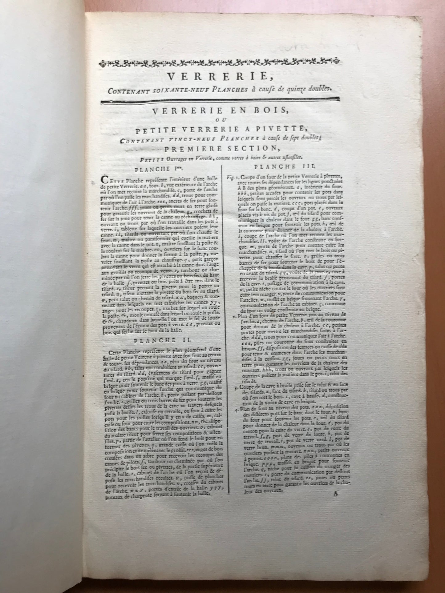 Ensemble complet des 58 planches sur la verrerie et le vitrier - Encyclopédie Diderot d'Alembert - XVIIIe