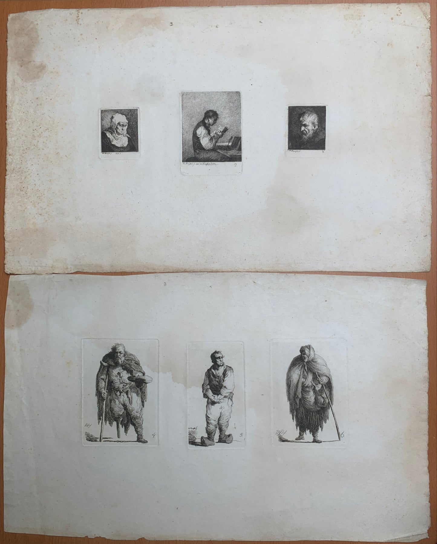 Michel Plonski - Suite de 6 gravures - Eaux fortes - Amsterdam - 1802