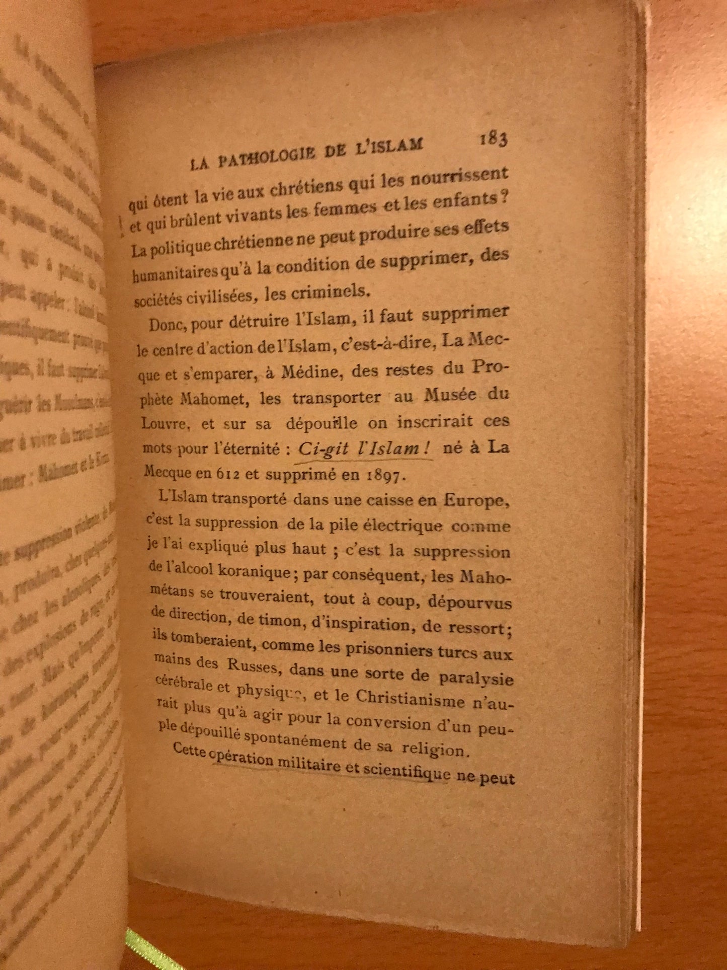 La Pathologie de l'Islam et les moyens de la détruire - Etude psychologique - Définition des sociétés aryennes & des sociétés sémitiques Islamisme - Mahomet - Le Koran - Le Fatalisme - L'Osmanisme - Solution de la Question arménienne - Kimon - 1897