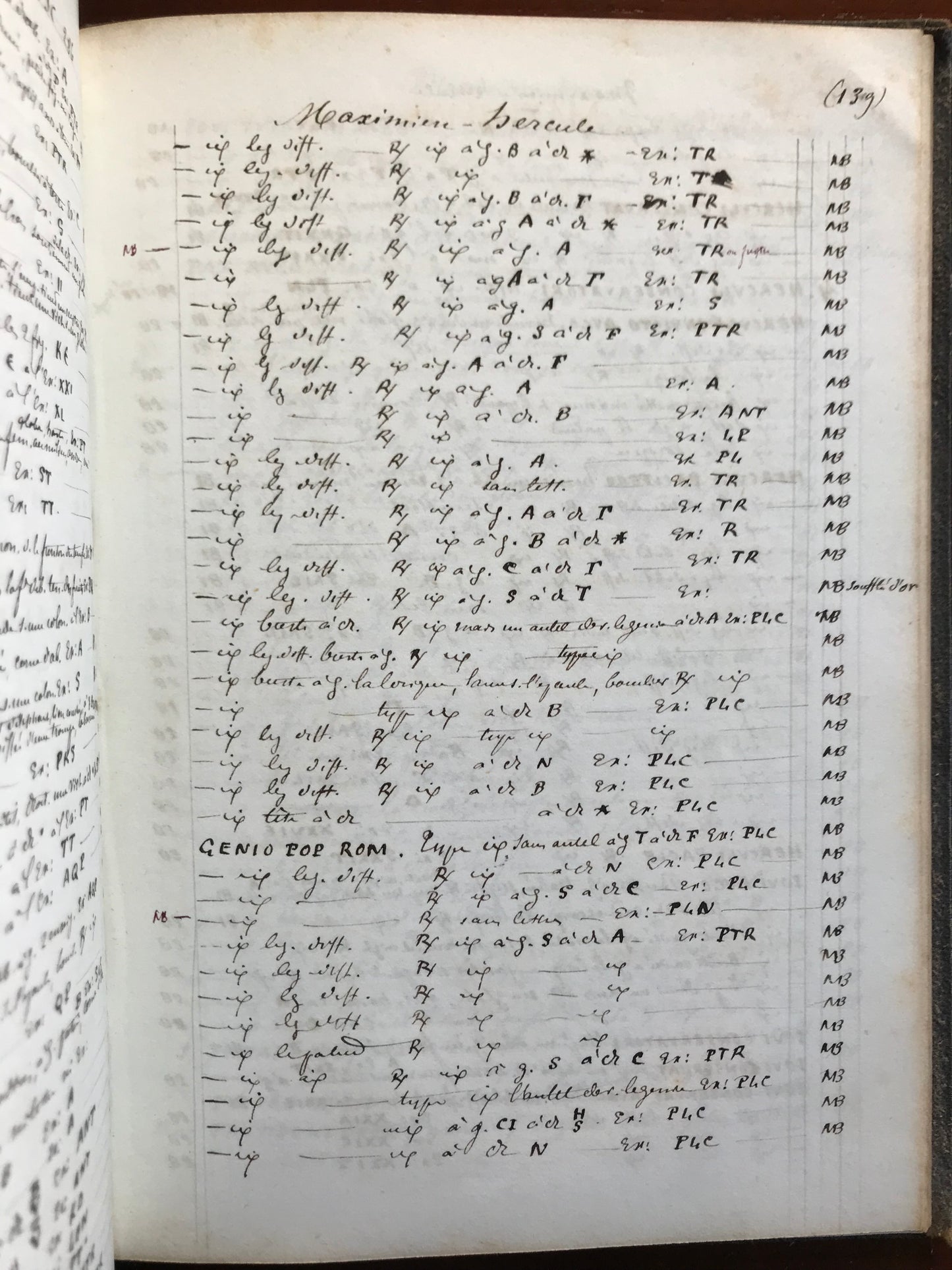 Catalogue de médailles - Familles romaines et Médailles Impériales - Manuscrit - XIXe