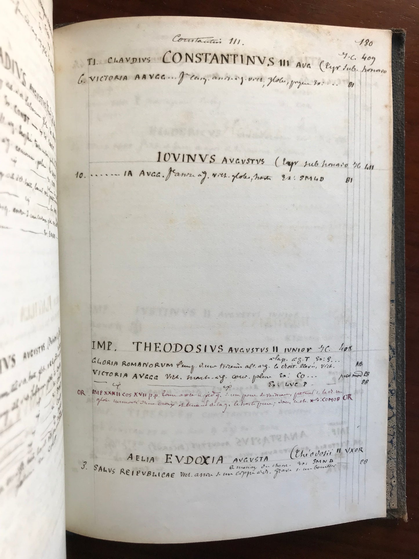 Catalogue de médailles - Familles romaines et Médailles Impériales - Manuscrit - XIXe