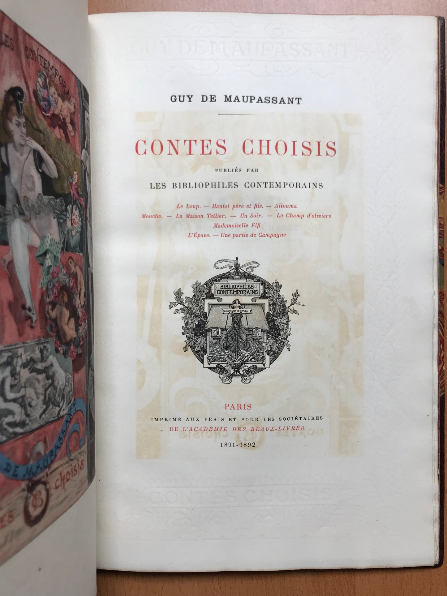 Le Loup - Histoire de chasse - Guy de Maupassant - Contes choisis publiés par les Bibliophiles Contemporains - 1891