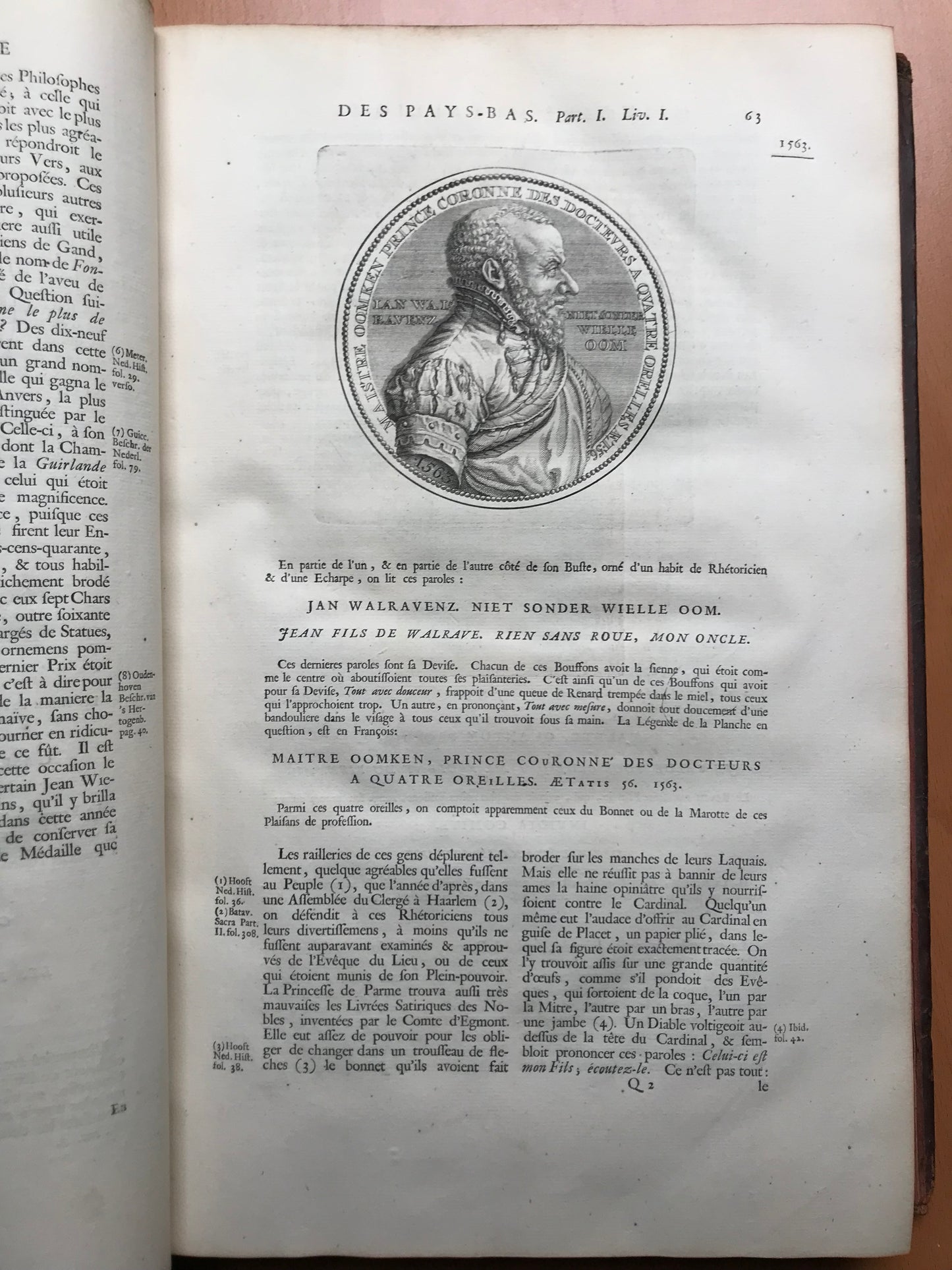 Histoire métallique des XVII provinces de Pays-Bas - Depuis l'abdication de Charles-Quint jusqu'à la paix de Bade en 1716 - Première édition française traduite du hollandois de monsieur Gerard Van Loon - Reliure aux Armes du Chancelier d'Aguesseau - 1732