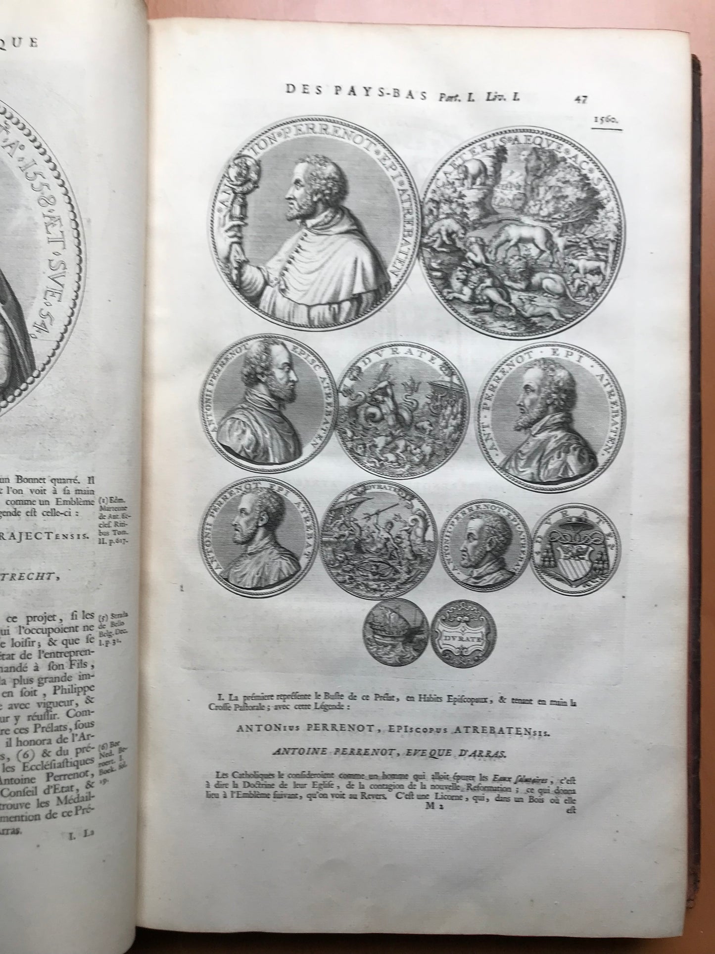 Metallic history of the 17th provinces of the Netherlands - From the abdication of Charles V to the peace of Baden in 1716 - First French edition translated from the Dutch of Mr. Gerard Van Loon - Binding with the Arms of Chancellor d'Aguesseau - 1732