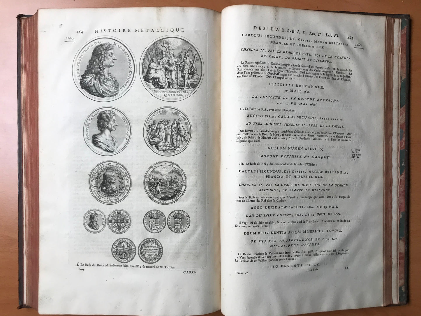 Histoire métallique des XVII provinces de Pays-Bas - Depuis l'abdication de Charles-Quint jusqu'à la paix de Bade en 1716 - Première édition française traduite du hollandois de monsieur Gerard Van Loon - Reliure aux Armes du Chancelier d'Aguesseau - 1732