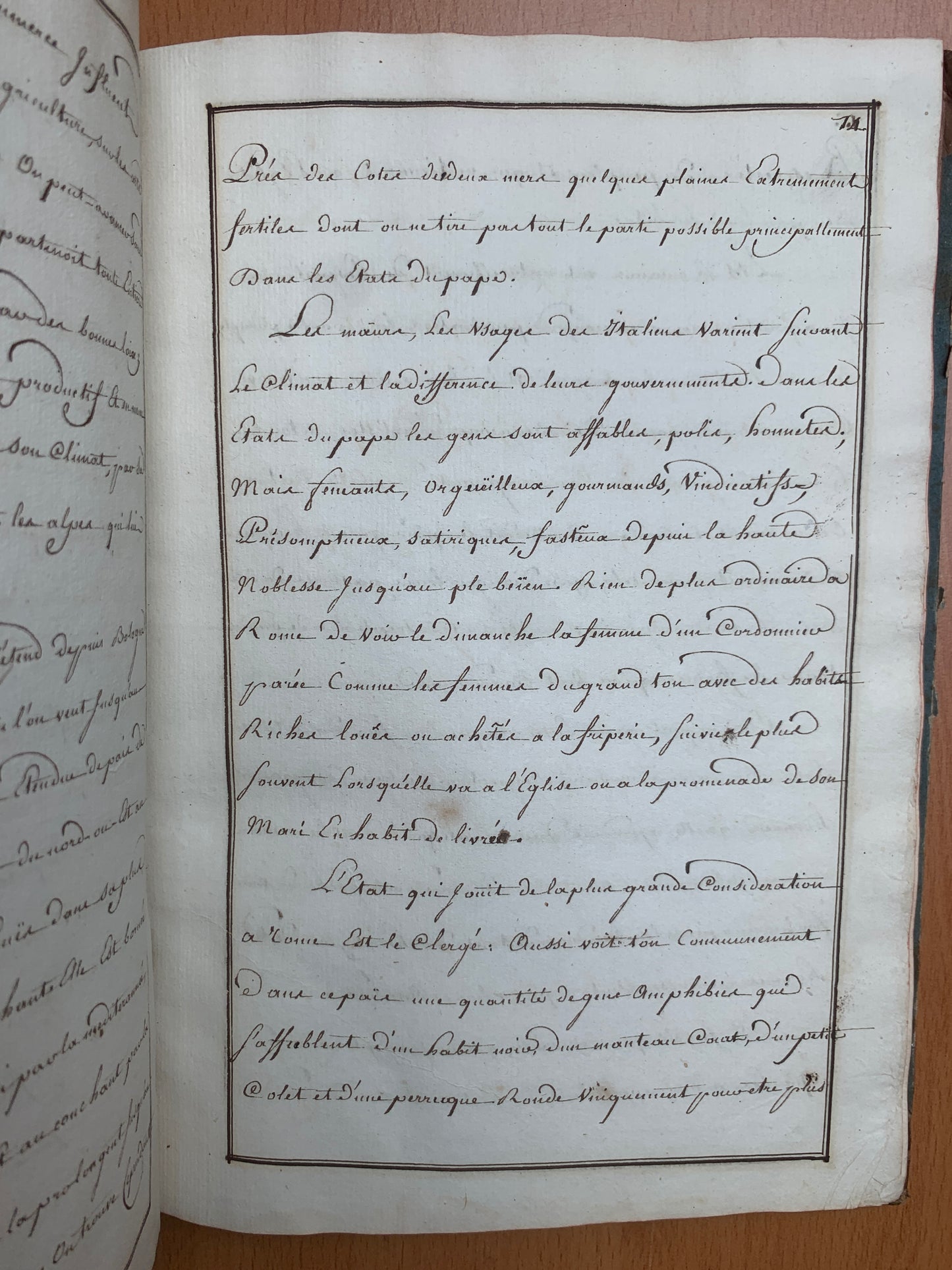 Manuscrit - Itinéraire historique pour servir au voyage en Italie - c 1700