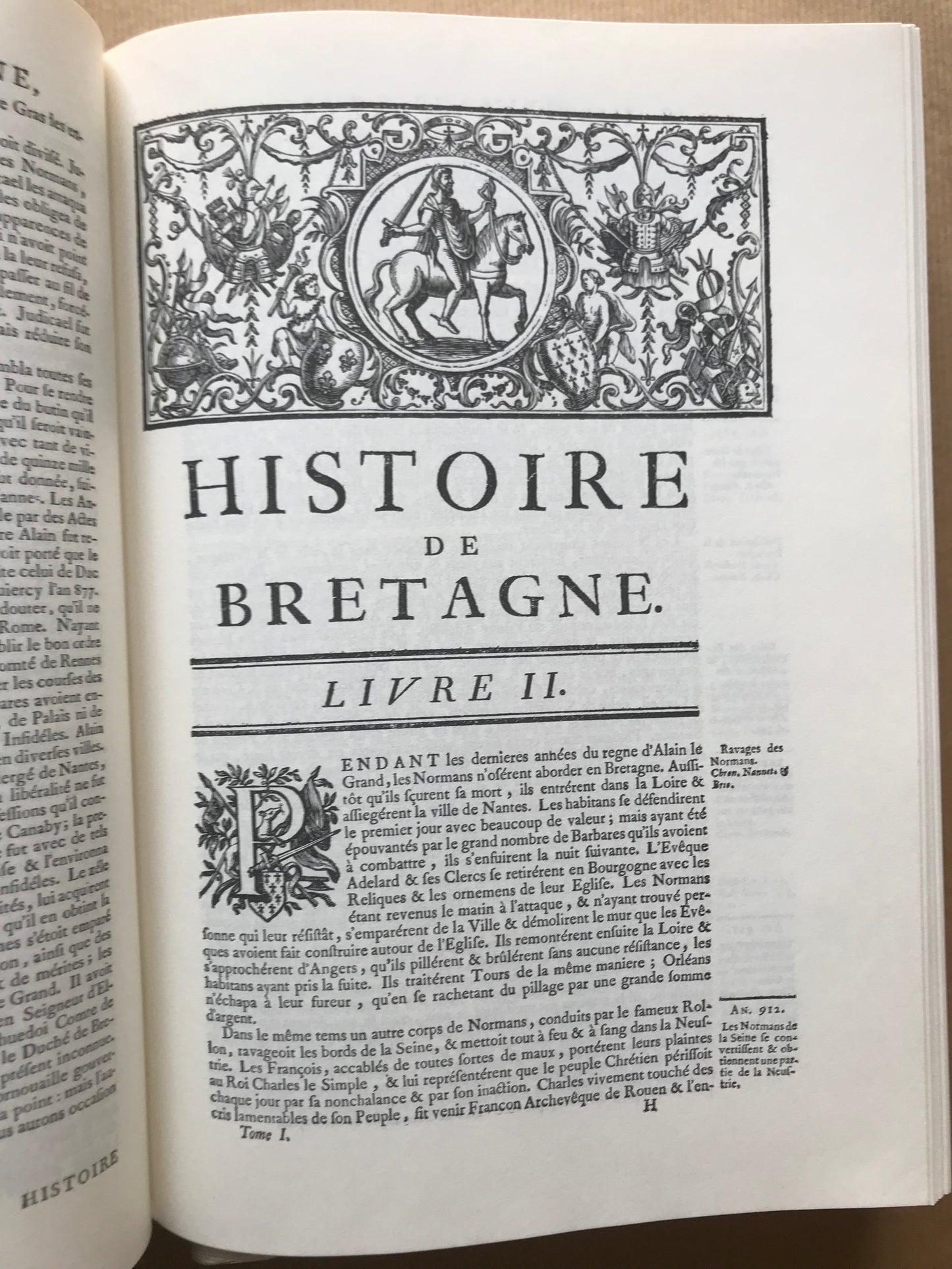 Histoire ecclésiastique et civile de Bretagne et Mémoires pour servir de preuves à l'Histoire ecclésiastique et civile de Bretagne - Dom Pierre-Hyacinthe Morice - 1974