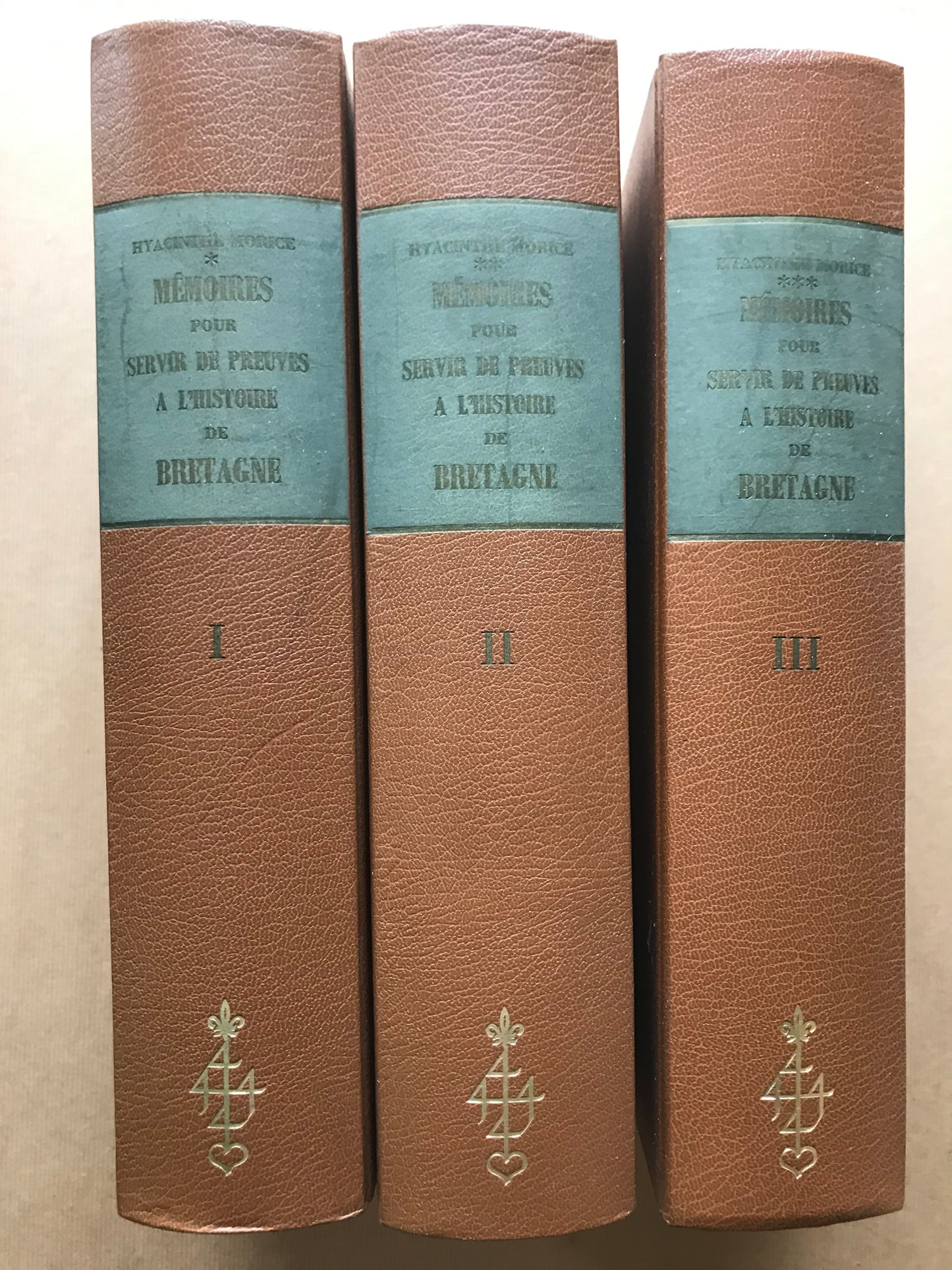 Histoire ecclésiastique et civile de Bretagne et Mémoires pour servir de preuves à l'Histoire ecclésiastique et civile de Bretagne - Dom Pierre-Hyacinthe Morice - 1974