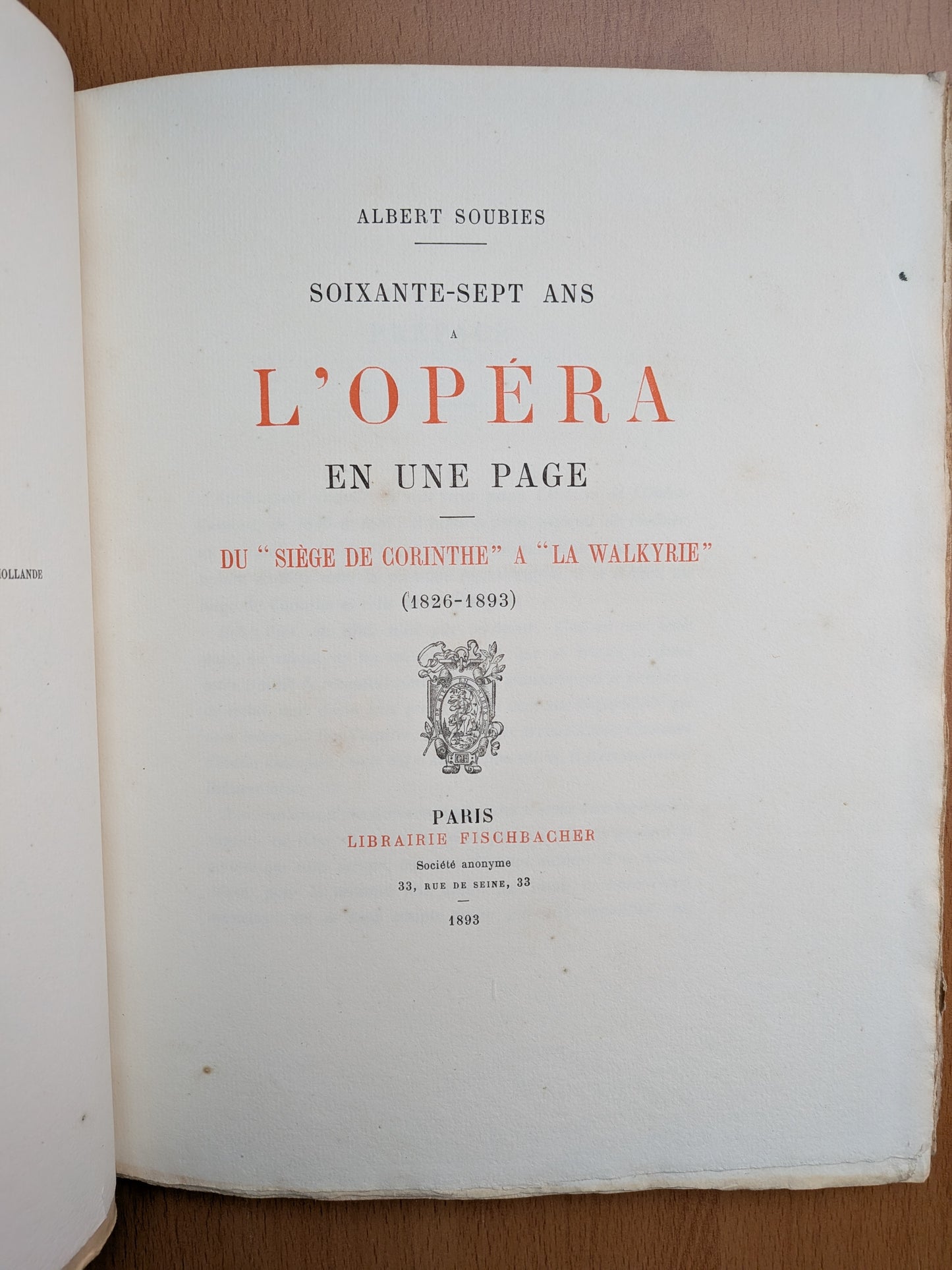 3 ouvrages de Albert Soubies - Opéra comique et théâtre lyrique - 1894