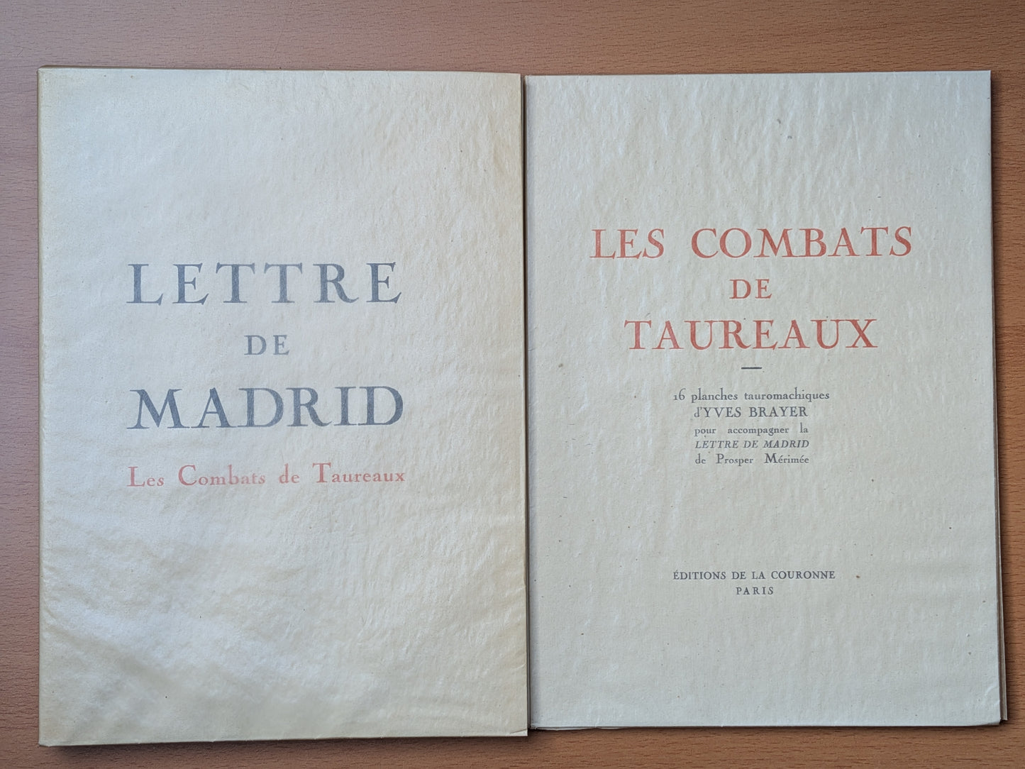 Lettre de Madrid - Les combats de Taureaux - Prosper Mérimée - Yves Brayer 1945