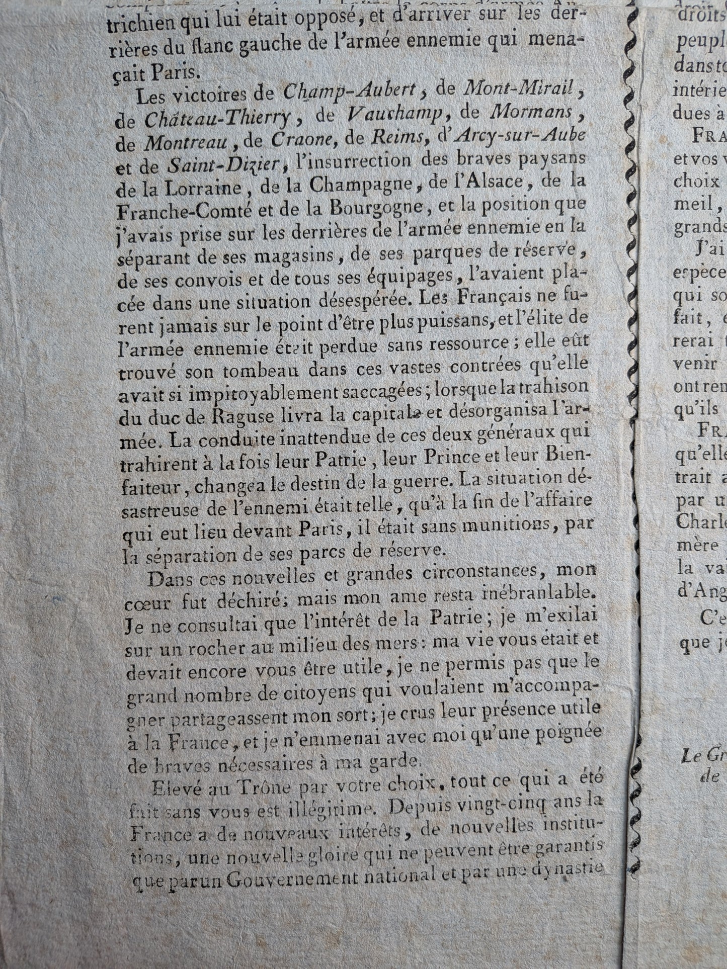 Napoléon Bonaparte - Proclamation de Golfe Juan - 1er mars 1815