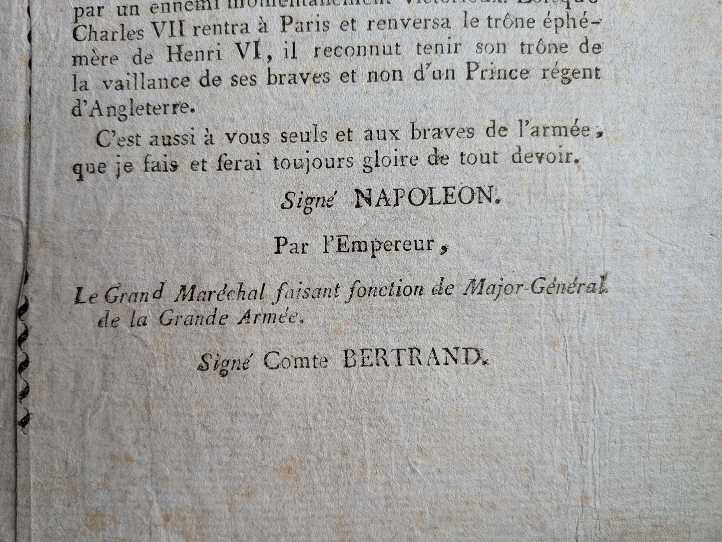 Napoléon Bonaparte - Proclamation de Golfe Juan - 1er mars 1815