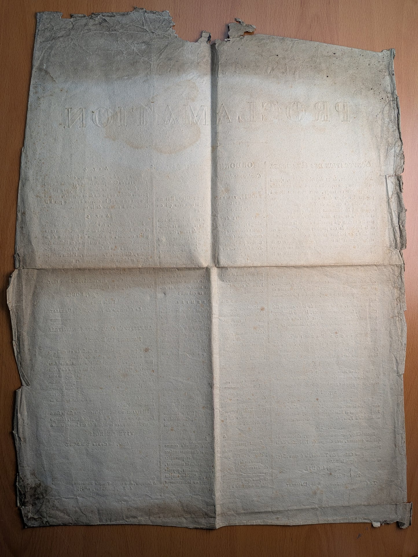 Proclamation de Louis XVIII contre Napoléon Bonaparte - Placard - 13 mars 1815