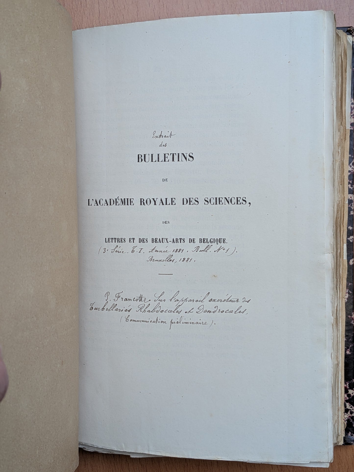 Zoologie - Mélanges - 17 Extraits des bulletins de l'Académie royales Belgique - XIXe - Planches
