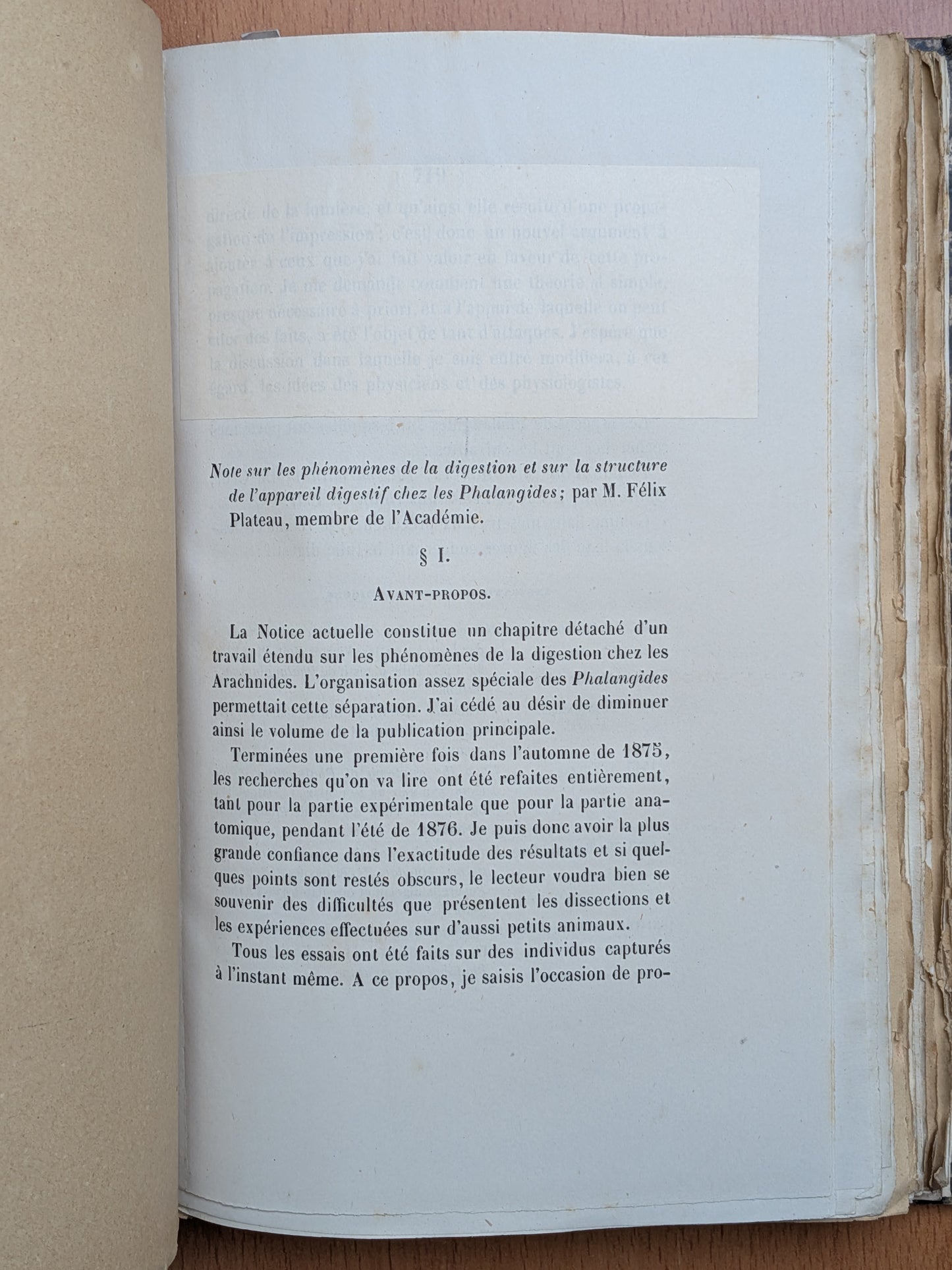 Mélanges de Zoologie - Félix Plateau - Tirés à part des bulletins de l'Académie royales des sciences, des lettres et des Beaux-arts de Belgique - 1870-1880