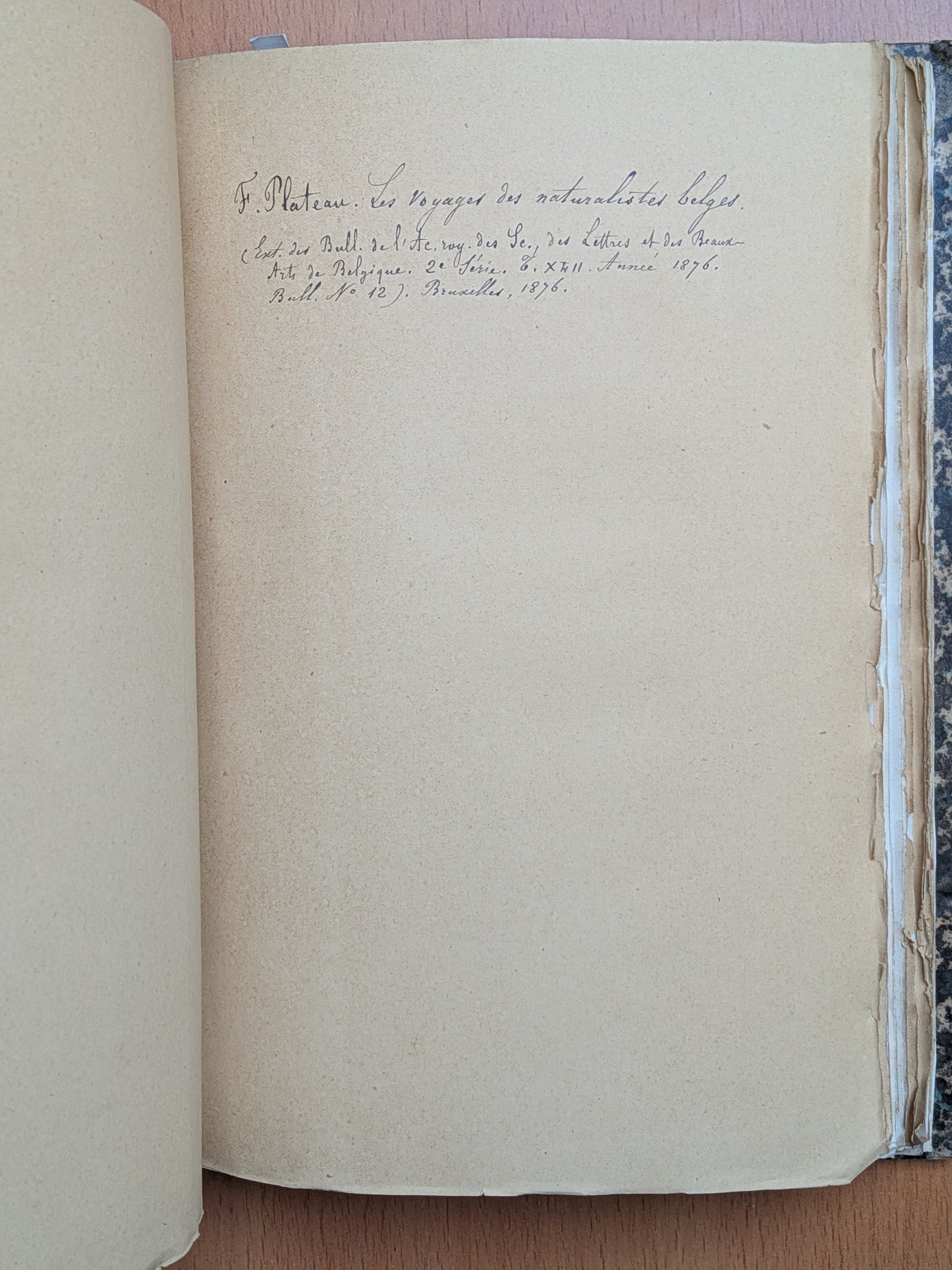 Mélanges de Zoologie - Félix Plateau - Tirés à part des bulletins de l'Académie royales des sciences, des lettres et des Beaux-arts de Belgique - 1870-1880
