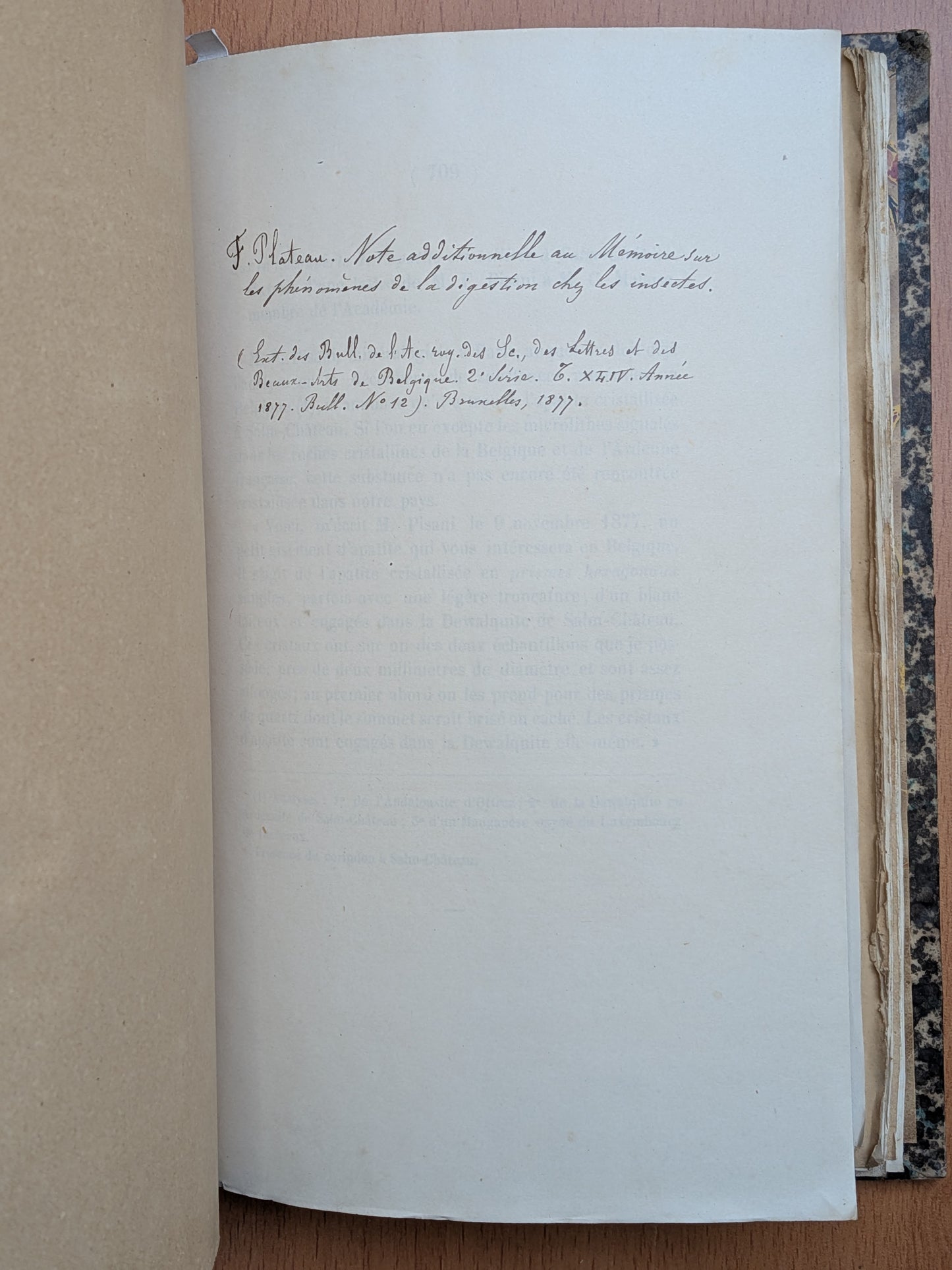 Mélanges de Zoologie - Félix Plateau - Tirés à part des bulletins de l'Académie royales des sciences, des lettres et des Beaux-arts de Belgique - 1870-1880