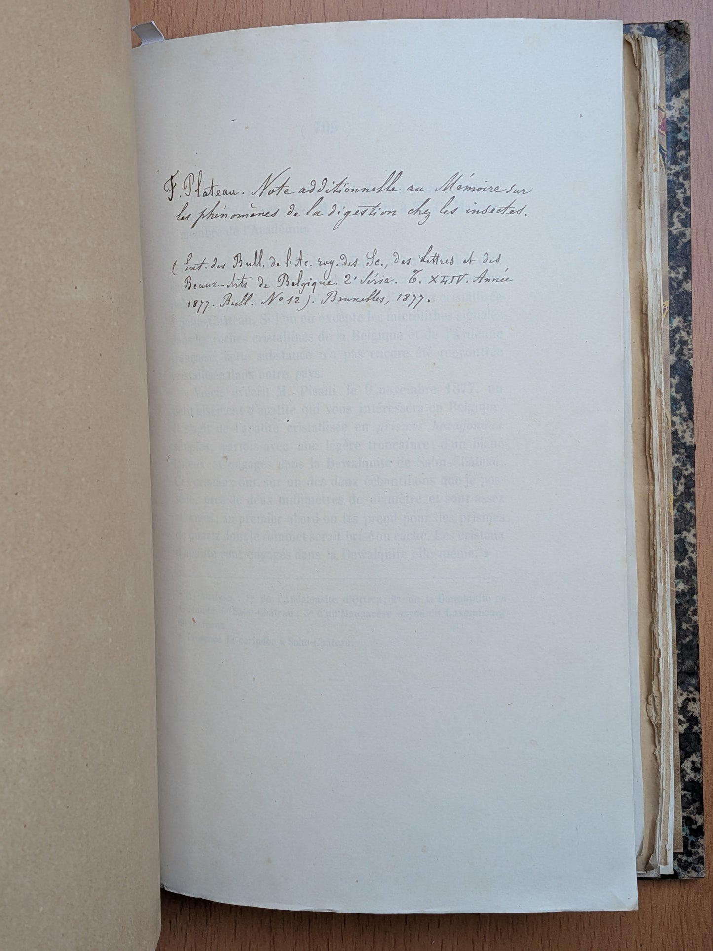 Mélanges de Zoologie - Félix Plateau - Tirés à part des bulletins de l'Académie royales des sciences, des lettres et des Beaux-arts de Belgique - 1870-1880