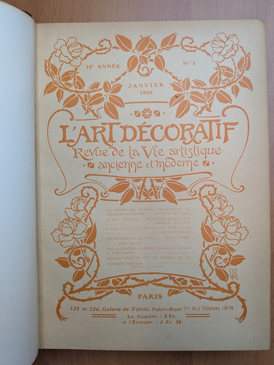 L'Art Décoratif - Année 1908 complète - 12 numéros - Eugène Belville