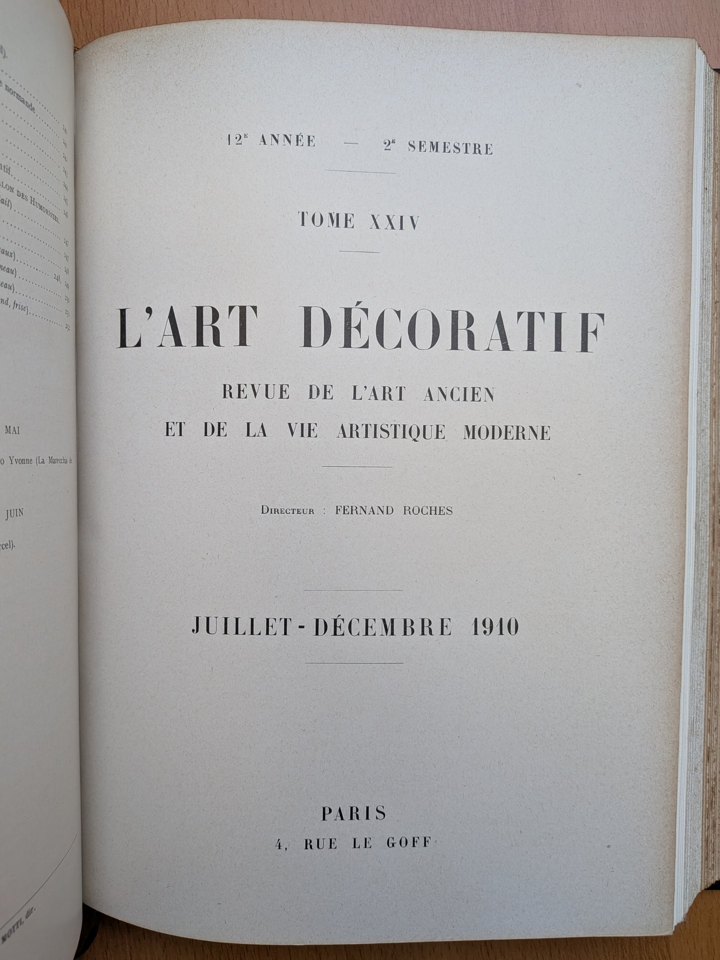 L'Art Décoratif - Année 1910 complète - 12 numéros - Fernand Roche
