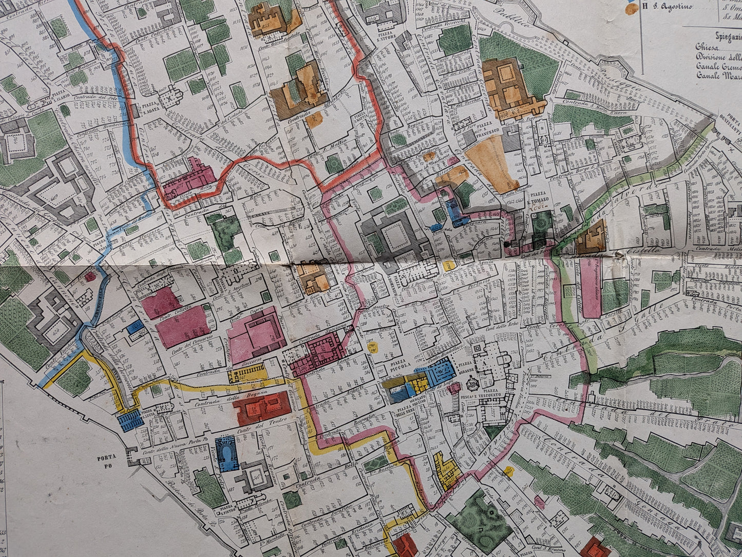 Pianta della regia città di Cremona - Vescovile Feraboli - Eseguita nel 1852