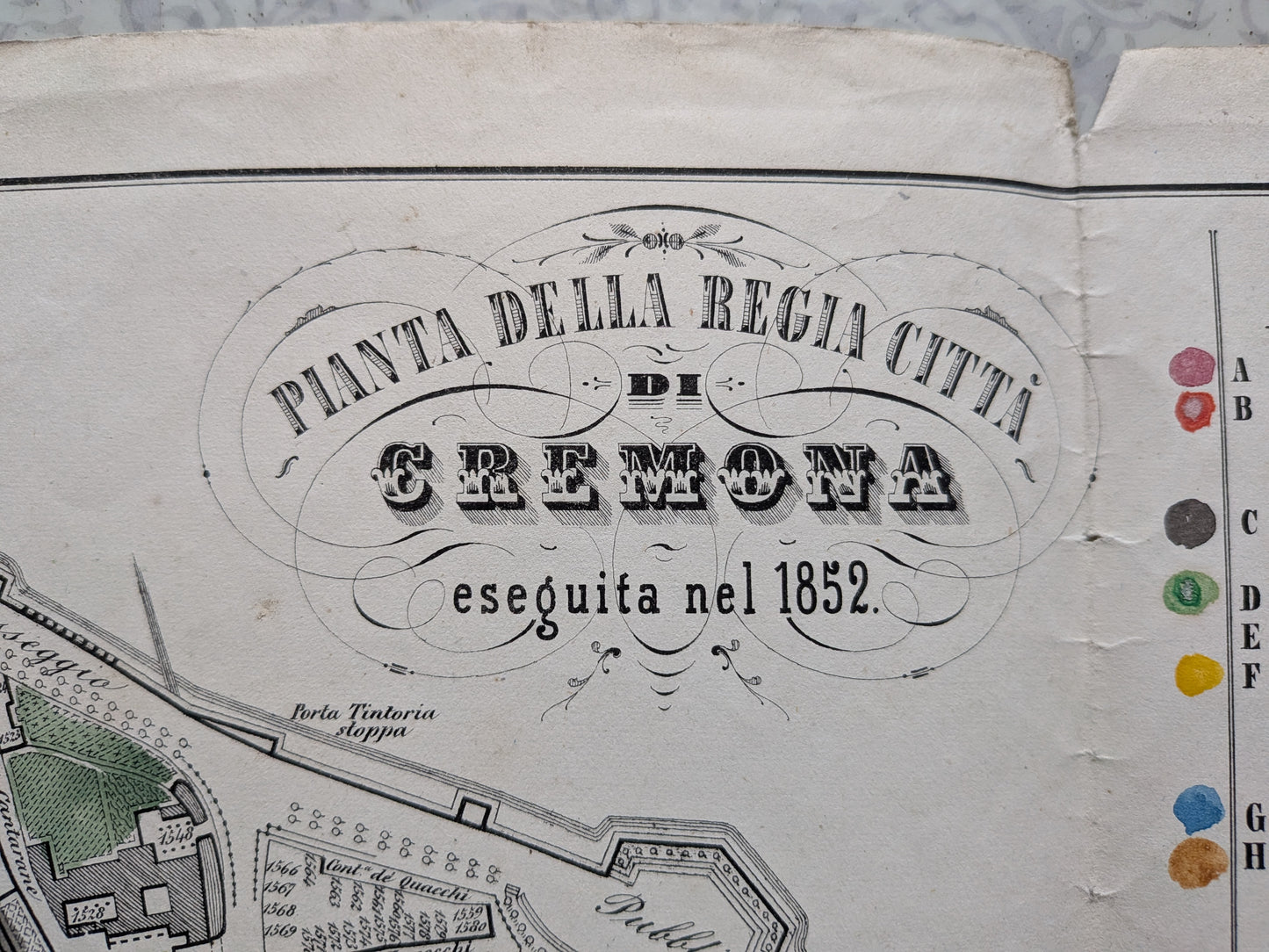Pianta della regia città di Cremona - Vescovile Feraboli - Eseguita nel 1852