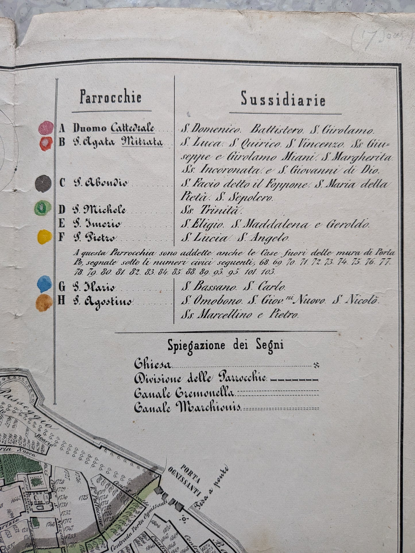 Pianta della regia città di Cremona - Vescovile Feraboli - Eseguita nel 1852