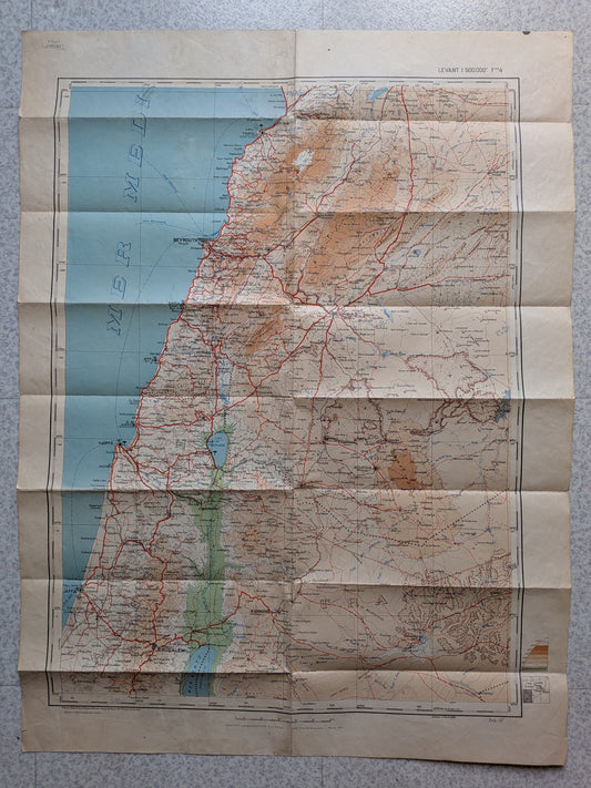 Carte des états du Levant sous mandat français - Troupes du Levant - 1939