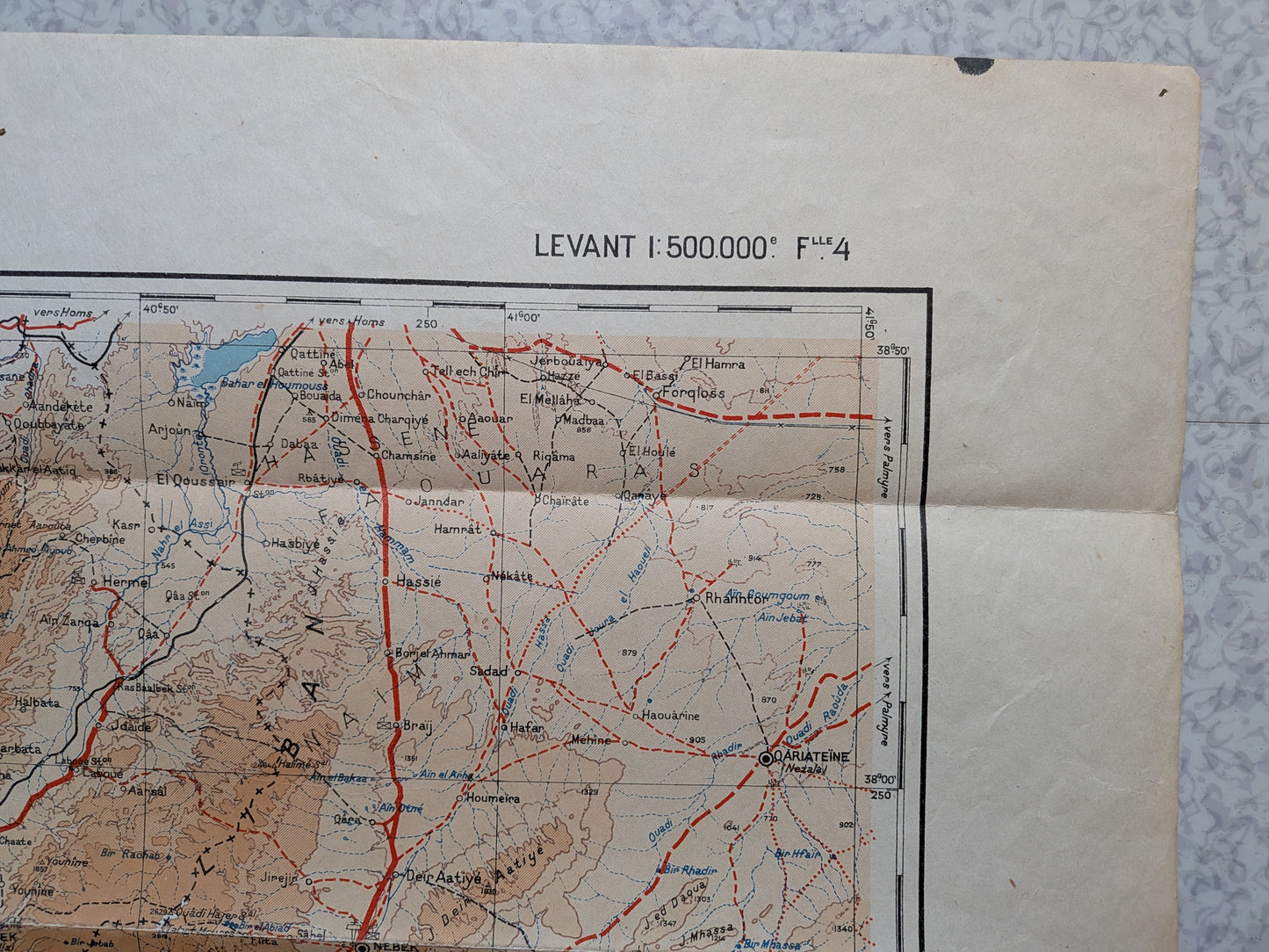 Carte des états du Levant sous mandat français - Troupes du Levant - 1939