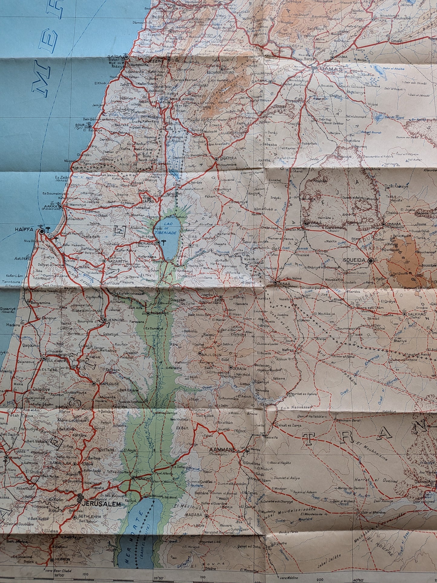 Carte des états du Levant sous mandat français - Troupes du Levant - 1939