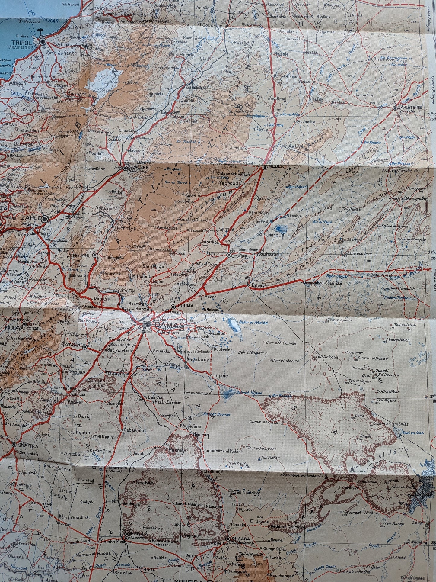 Carte des états du Levant sous mandat français - Troupes du Levant - 1939