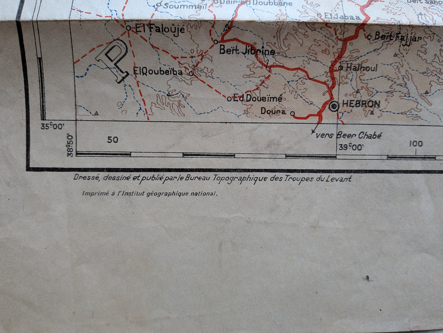 Carte des états du Levant sous mandat français - Troupes du Levant - 1939