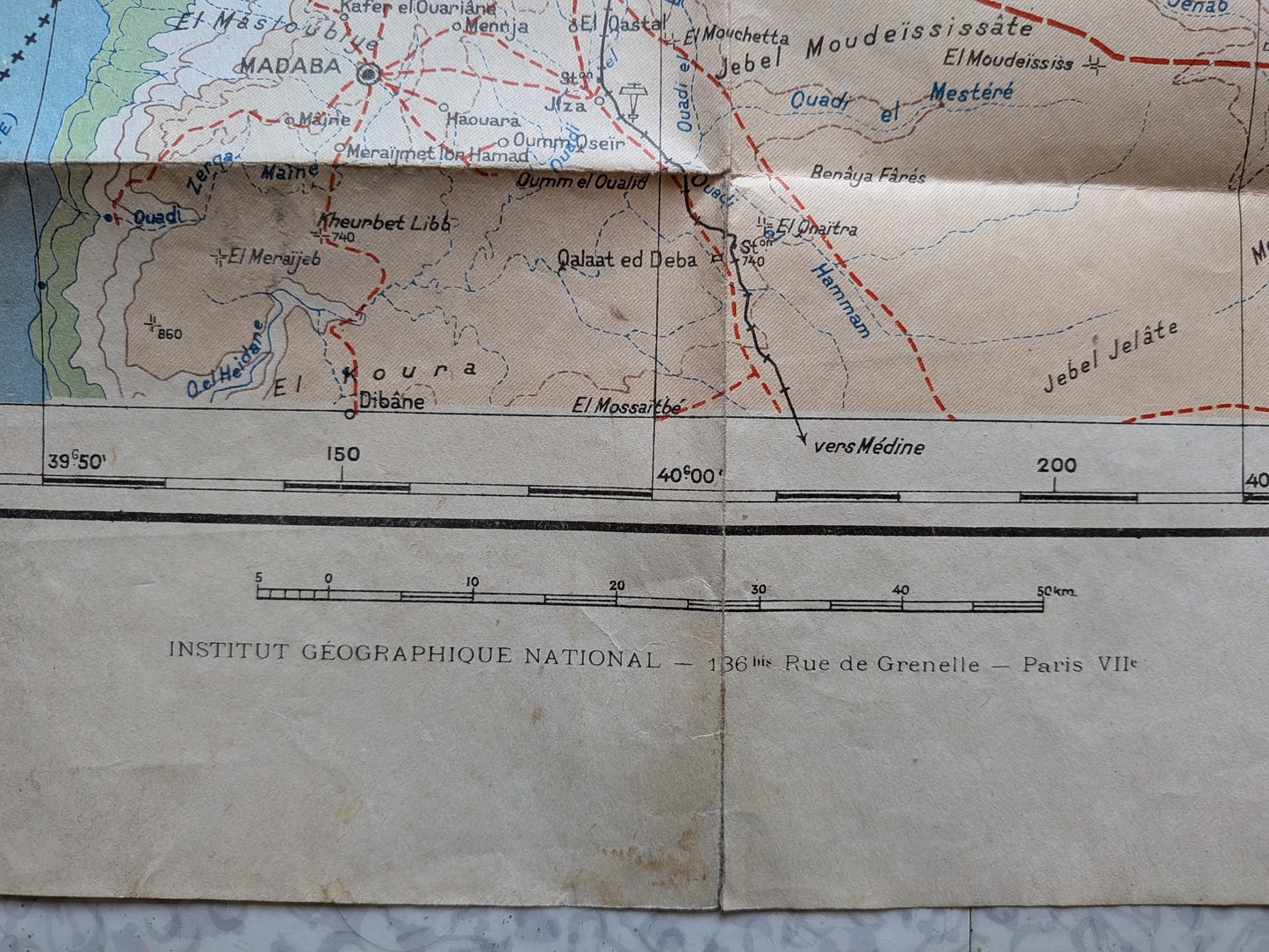 Carte des états du Levant sous mandat français - Troupes du Levant - 1939