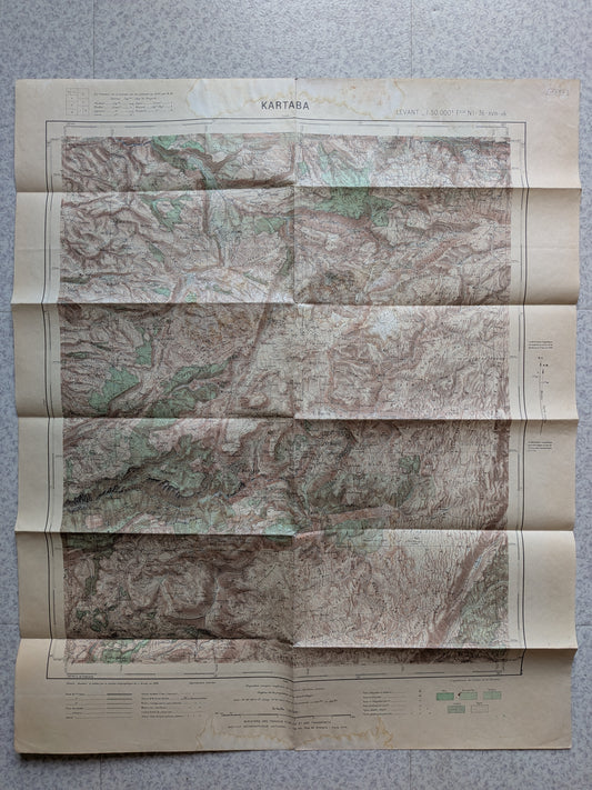 KARTABA - Liban - Carte du Levant - Service géographique de l'armée - 1939