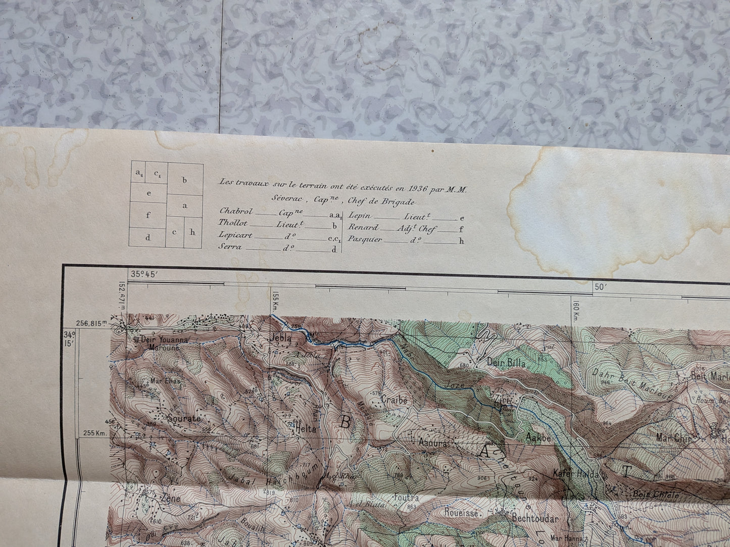 KARTABA - Liban - Carte du Levant - Service géographique de l'armée - 1939
