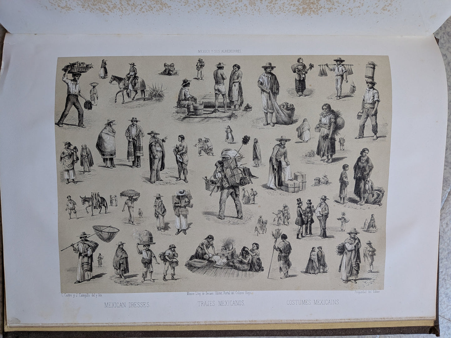 México y sus Alrededores - Colection de monumentos, trajes y paisajes Disbujados al natural y litografiados por los artistas mexicanos - 1864