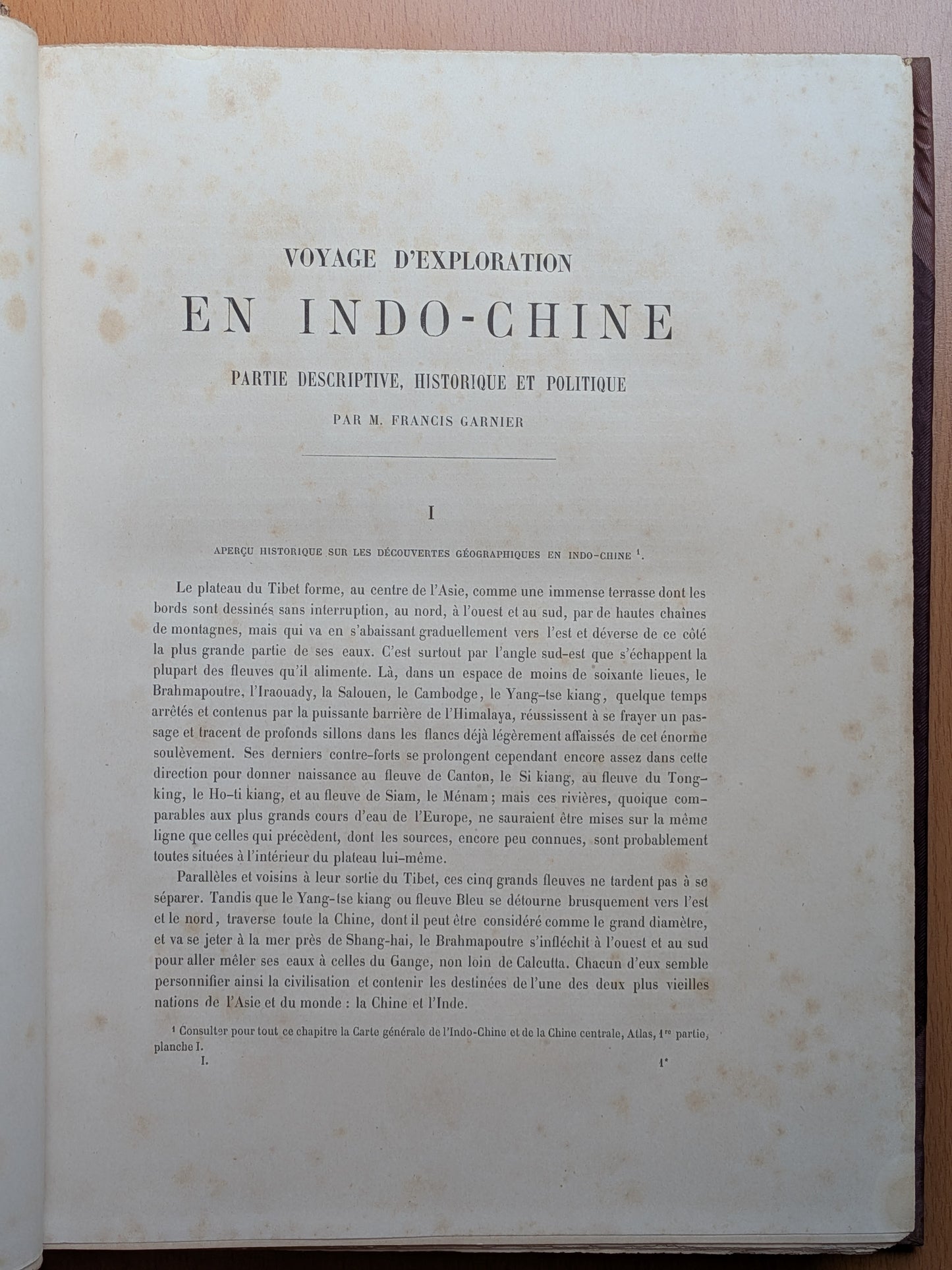 Voyage d'exploration en Indo-Chine effectué pendant les années 1866, 1867 et 1868 - Francis Garnier - Edition originale - Tome 1 - 1873