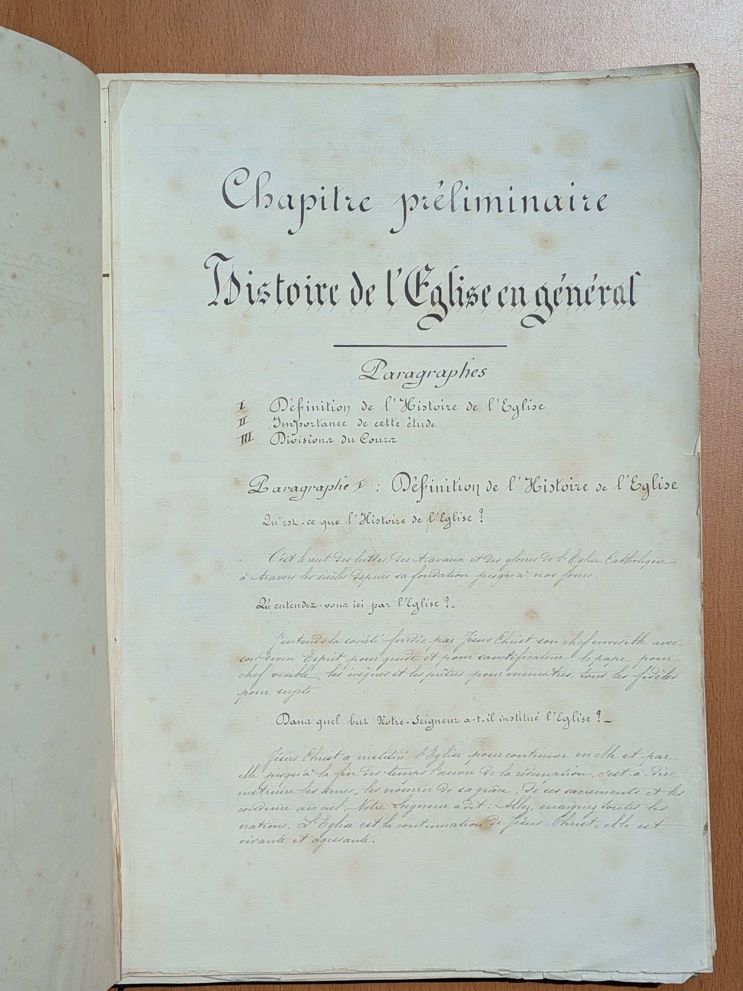 Manuscrit - Histoire de l'église - Notre Dame de Bonne Nouvelle Cathédrale de Nancy - 1909